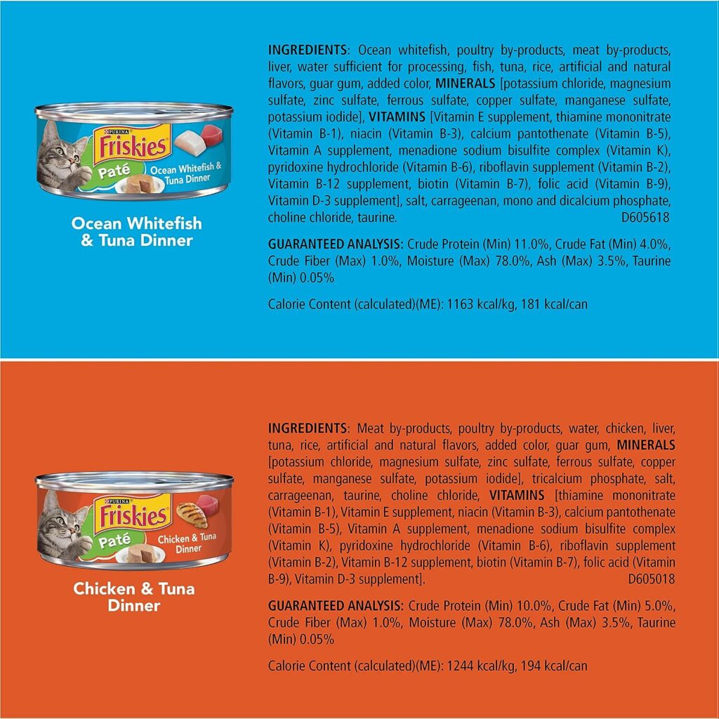 Purina Friskies Wet Cat Food Pate Variety Pack Seafood and Chicken Pate Favorites - (40) 5.5 oz. Cans